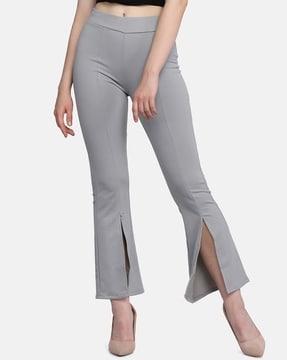 high-rise skinny fit trousers