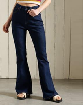 high-rise skinny flared jeans