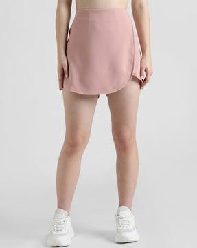 high-rise skorts with elasticated waist