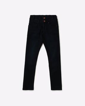 high-rise slim fit jeans