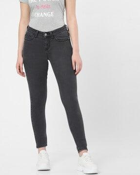 high-rise slim fit jeans