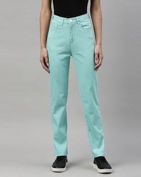 high-rise slim-fit jeans