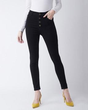 high-rise slim fit jeans