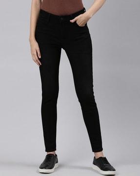 high rise slim fit jeans