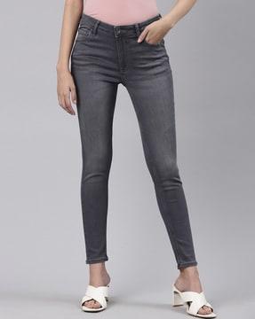 high rise slim fit jeans