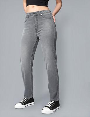 high rise slim fit jeans