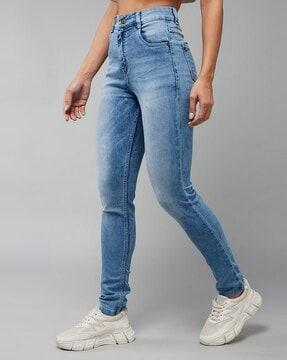 high-rise slim jeans