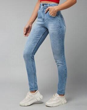 high rise slim jeans