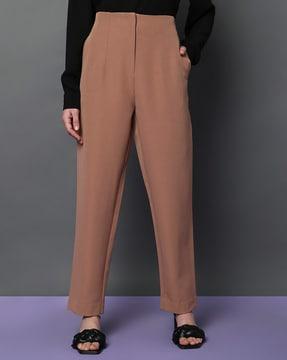 high-rise straigh-fit pants
