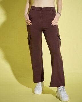 high-rise straight fit cargo pants