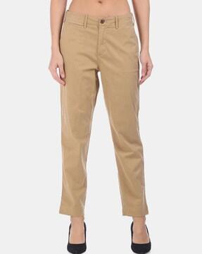 high-rise straight fit pants