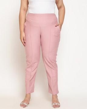 high-rise straight fit pants