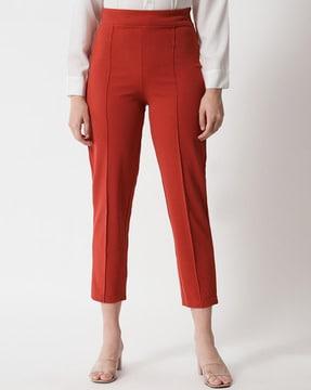 high-rise straight fit pants