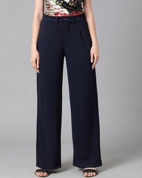 high rise straight fit pants