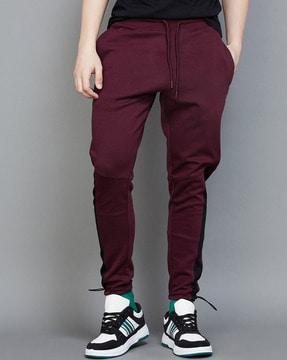 high-rise straight fit track pants
