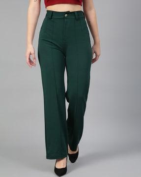 high-rise straight fit trousers