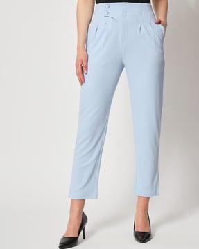 high-rise straight fit trousers