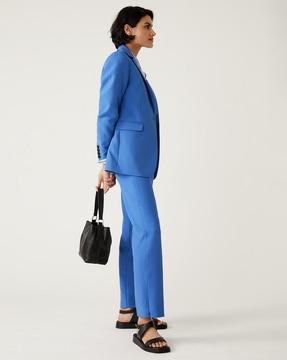 high-rise straight fit trousers