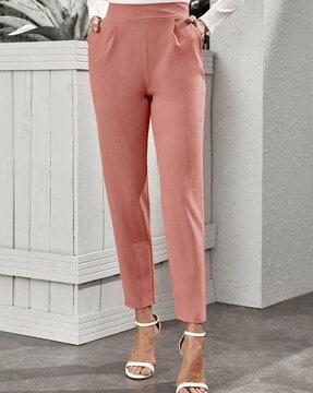 high-rise straight fit trousers