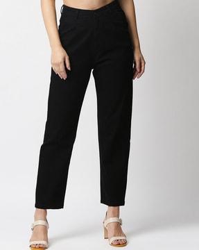 high-rise straight jeans