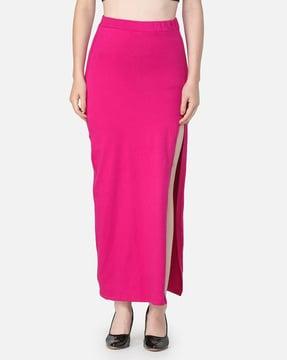 high-rise straight skirt