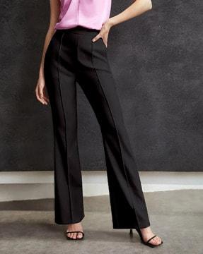 high-rise stretchable trousers