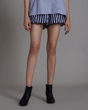 high-rise striped shorts