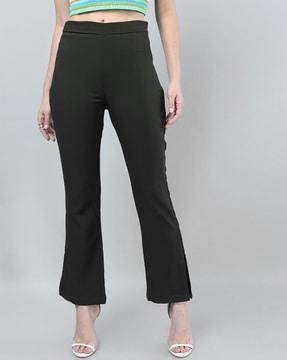 high-rise tapered fit pants