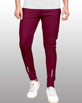 high-rise track pants with elasticated waist