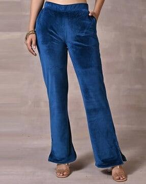 high-rise trousers with elasticated waist