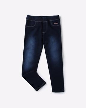 high-rise washed jeggings