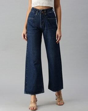 high-rise wide jeans