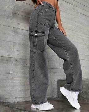 high-rise wide jeans