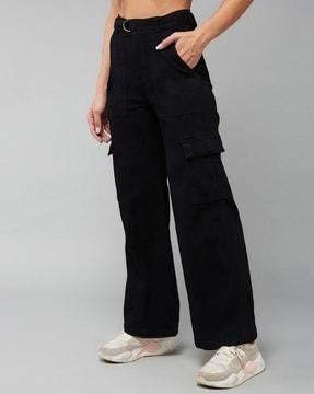 high-rise wide jeans