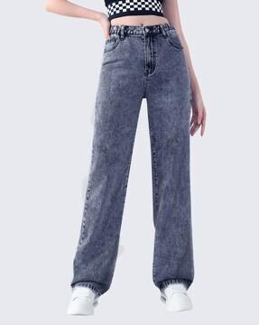 high rise wide jeans