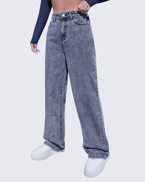 high rise wide jeans