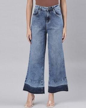 high rise wide jeans