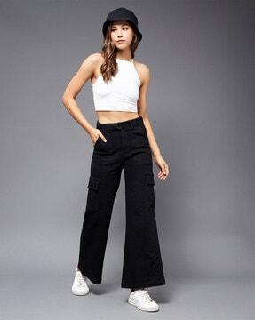 high-rise wide jeans