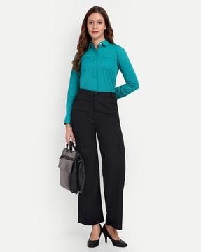 high-rise wide leg cargo pants