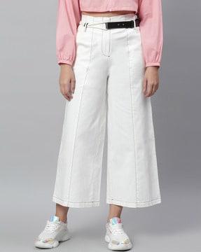 high-rise wide leg culottes