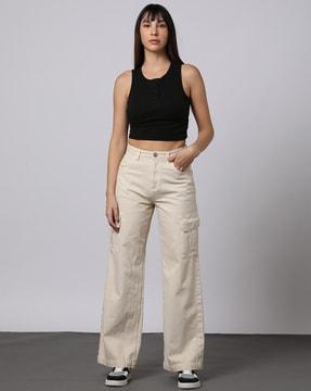 high-rise wide-leg jean