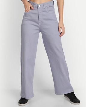 high-rise wide leg jeans