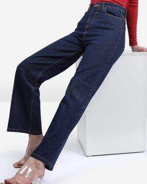 high-rise wide leg jeans