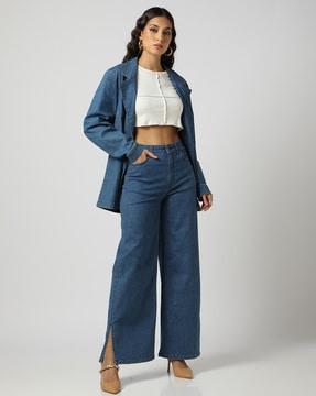 high-rise wide-leg jeans