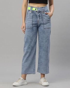 high-rise wide leg jeans