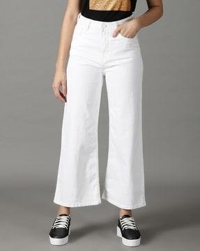 high-rise wide-leg jeans