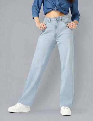 high rise wide leg jeans