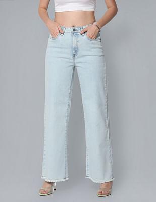 high rise wide leg jeans