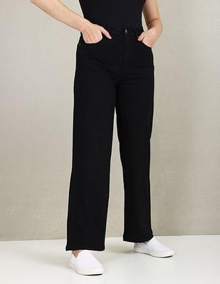 high rise wide leg jeans