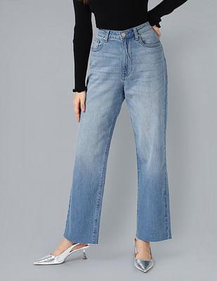 high rise wide leg jeans